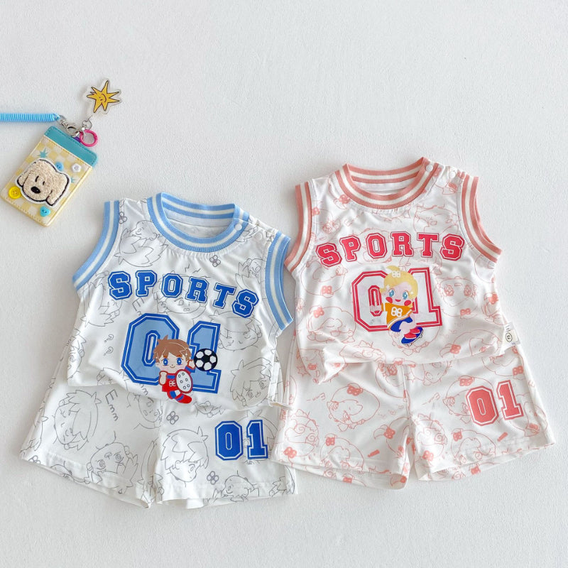 【BABY&KID】夏新作 カートゥーンキャミ2点セットSK070213