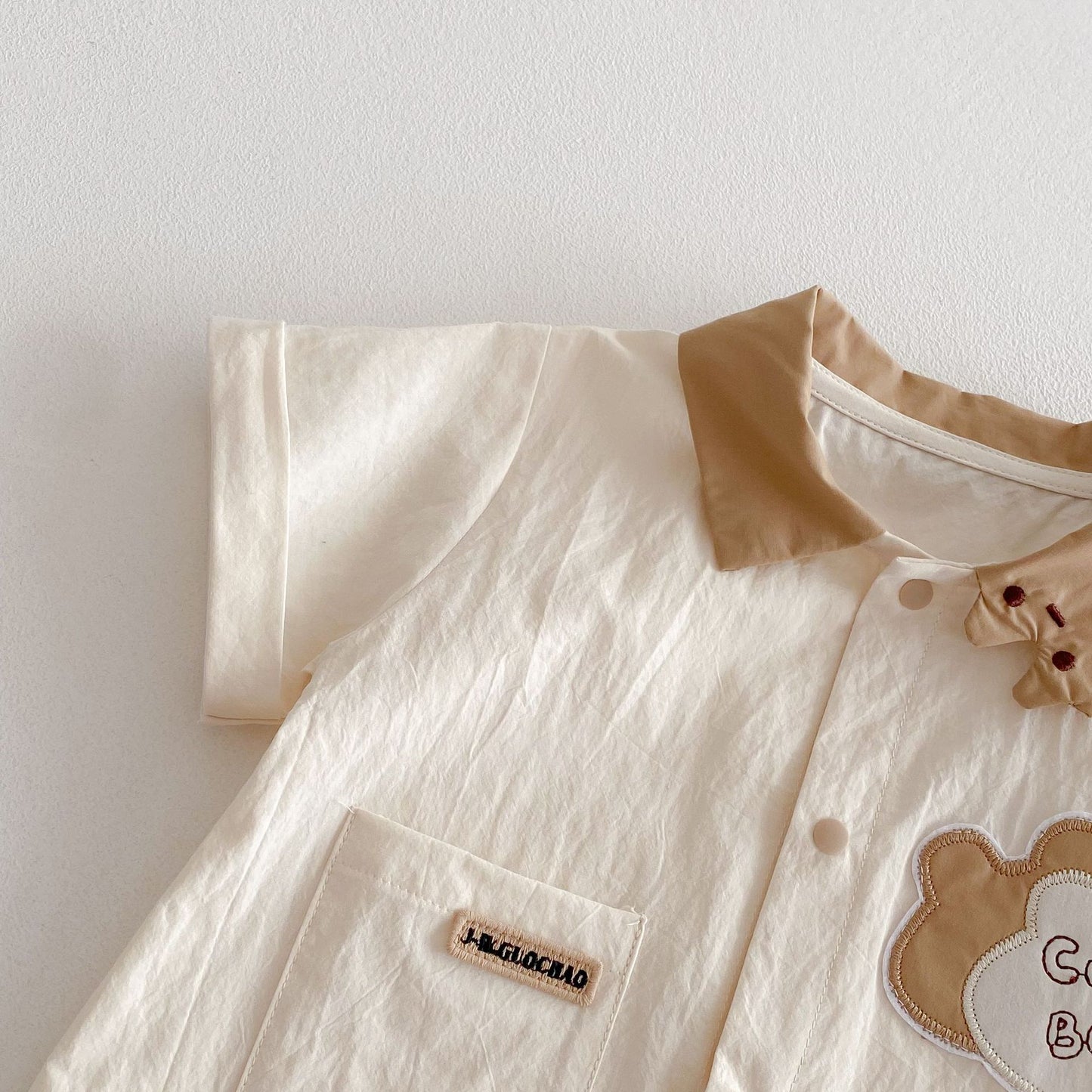 【BABY】夏新作 Cute bear刺繡ロンパースSK063102