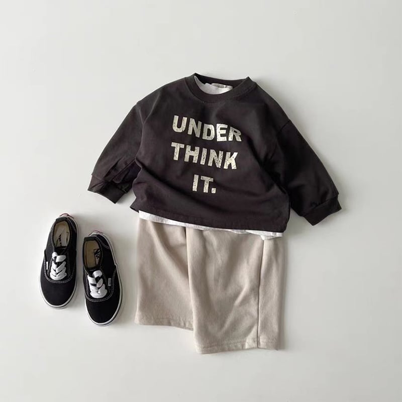 【BABY&KIDS】 INS風英字プリントラウンドネック長袖シャツSK060701