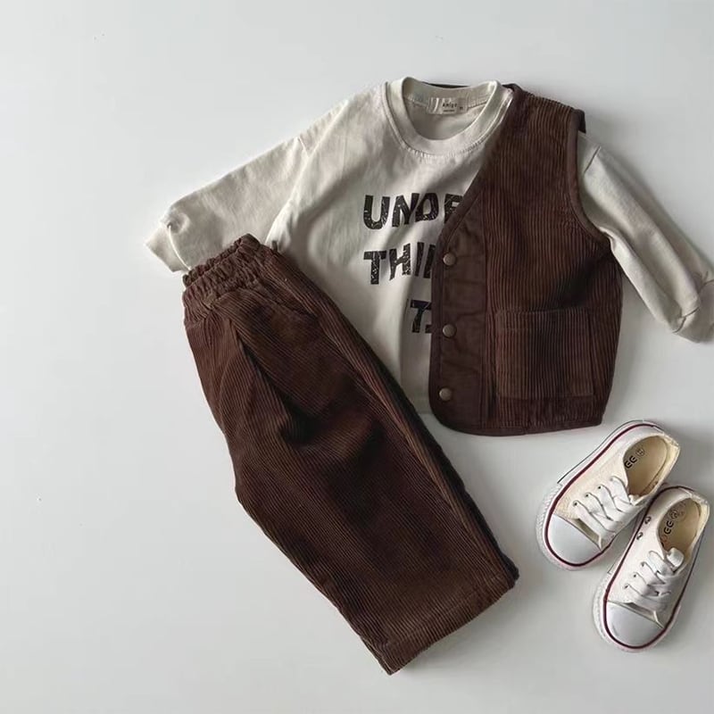 【BABY&KIDS】 INS風英字プリントラウンドネック長袖シャツSK060701