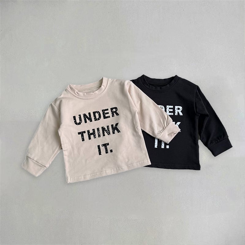 【BABY&KIDS】 INS風英字プリントラウンドネック長袖シャツSK060701