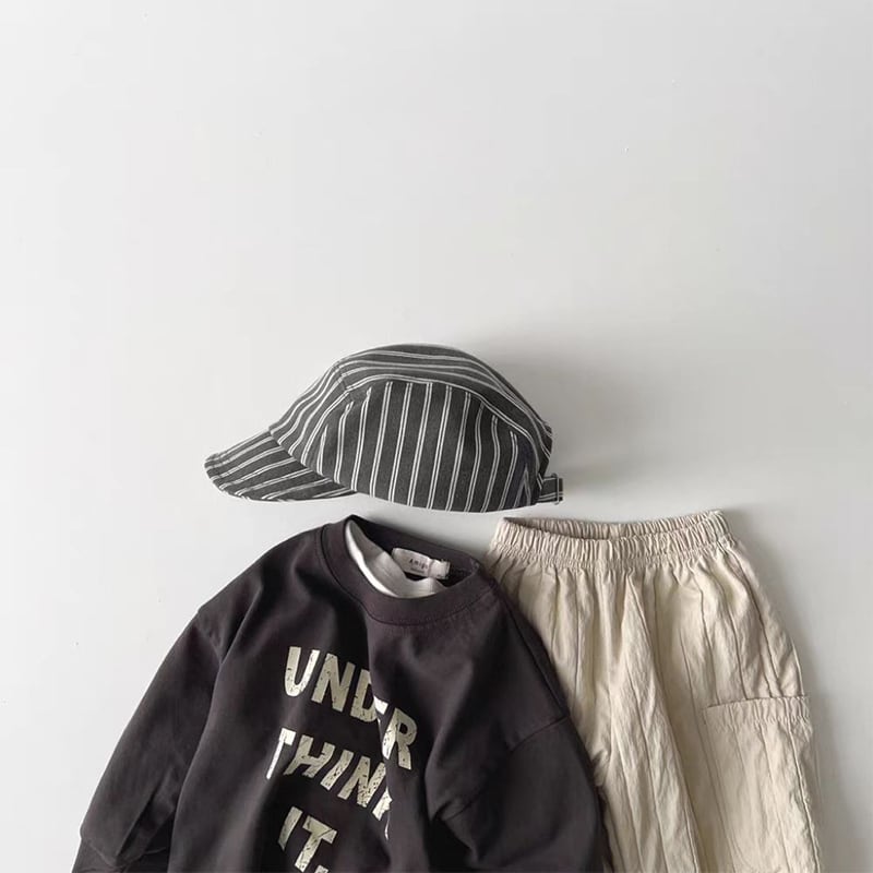 【BABY&KIDS】 INS風英字プリントラウンドネック長袖シャツSK060701