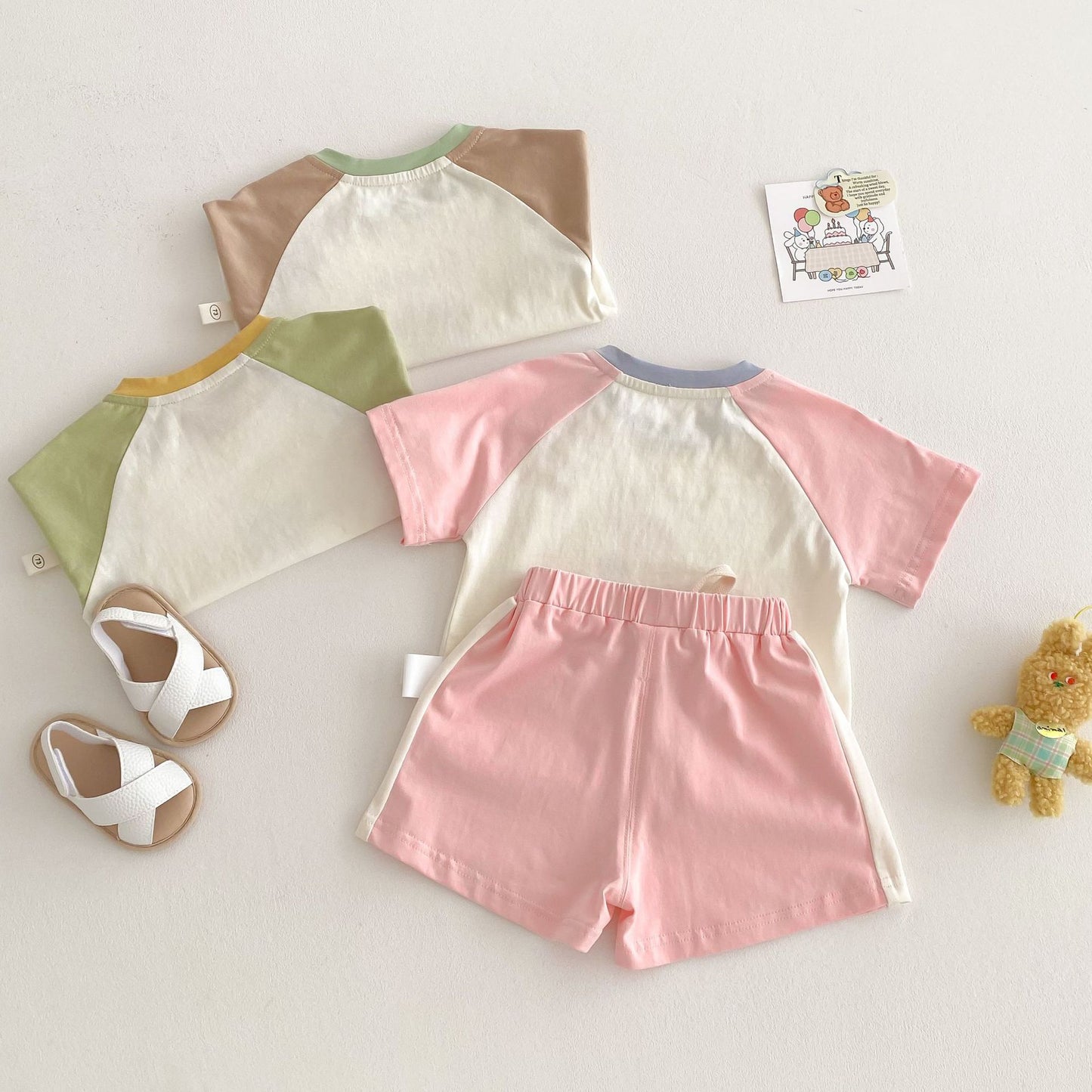 【BABY&KID】夏新作 カラーバリカートゥーンセットアップSK061807