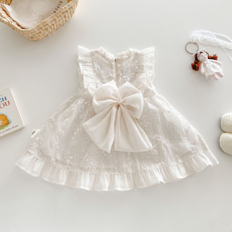 【BABY&KID】夏新作 無地レース刺繍ワンピースSK070510