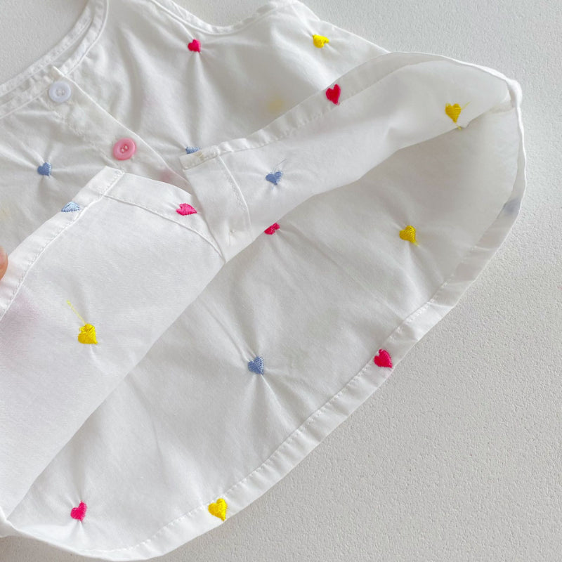 【BABY】夏新作 カラフルハート刺繍セットアップSK092214