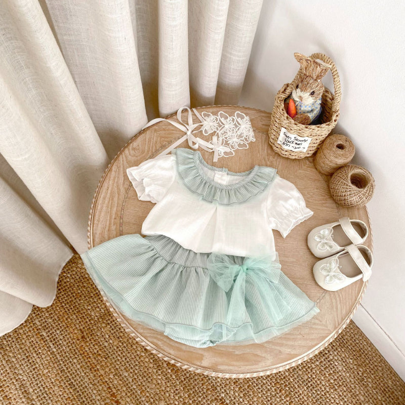 【BABY&KID】夏新作 クルーネックトップス&スカートパンツSK072315