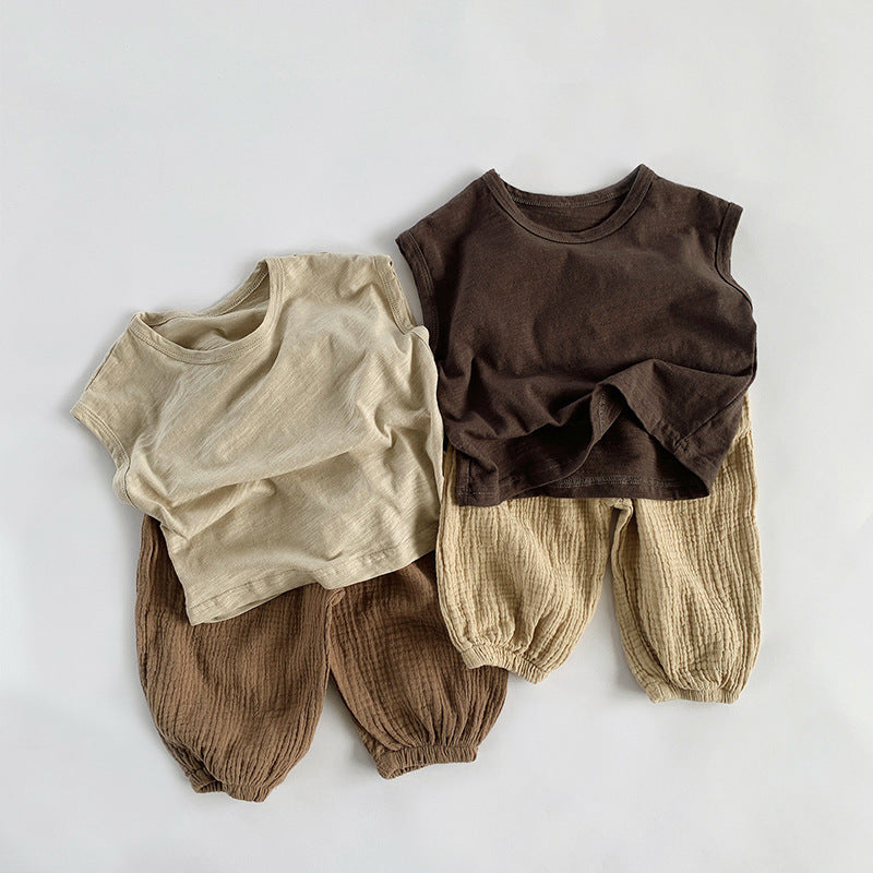 【BABY&KID】夏新作 ノースリーブボーダーTシャツSK080812