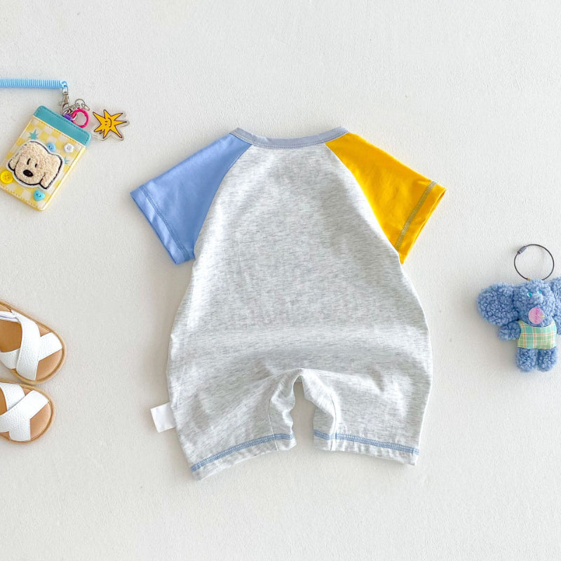 【BABY】夏新作 おしゃれなコントラストカラーロンパースSK070101
