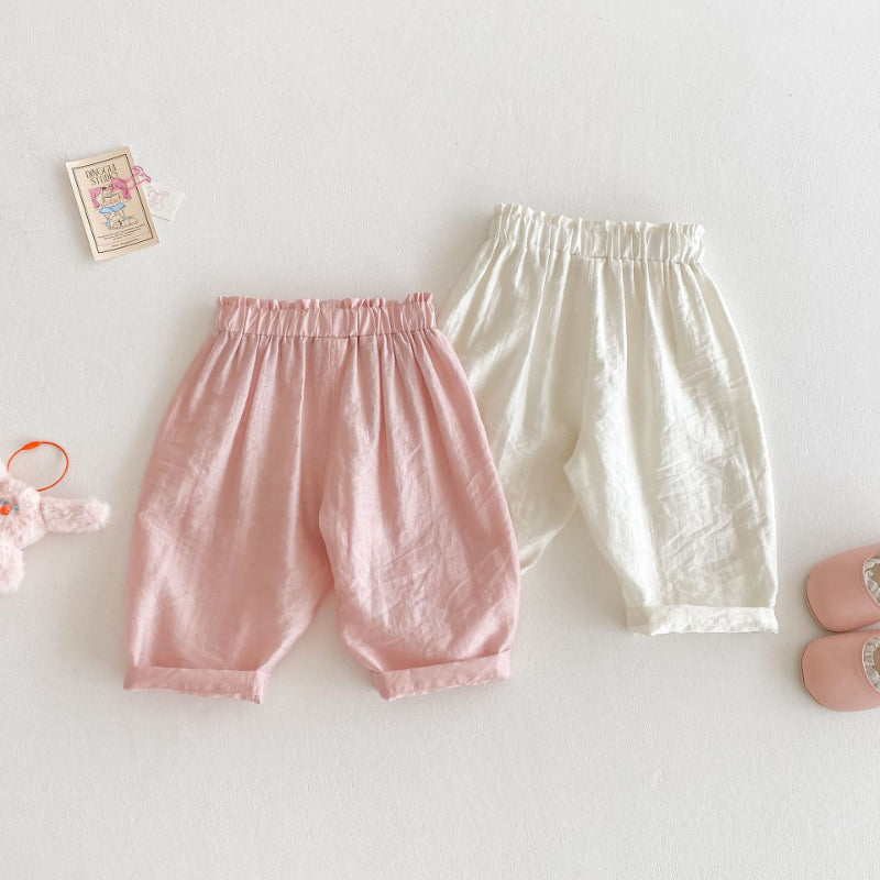 【BABY&KID】夏新作 無地リボンカジュアルパンツSK070605