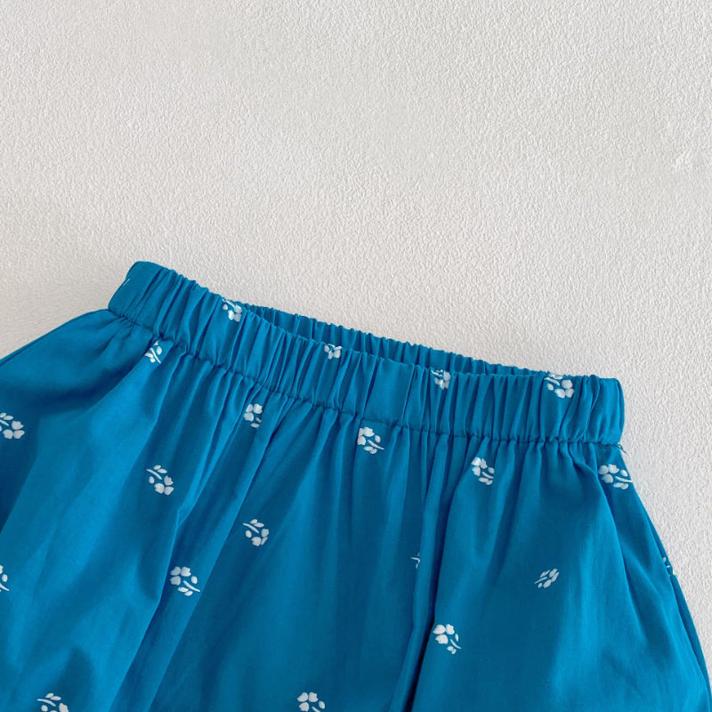 【BABY】夏新作 フラワー刺繍襟セットアップSK072604