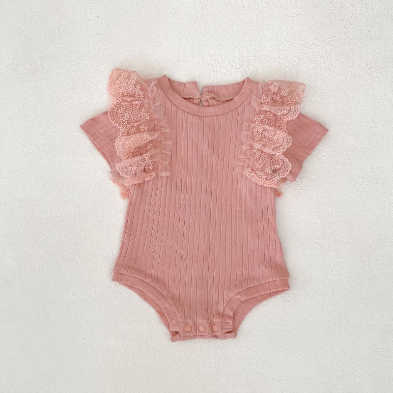 【BABY】夏新作 レース袖ロンパースSK090309
