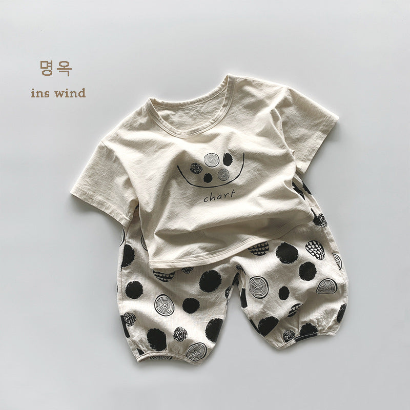 【BABY&KID】夏新作 薄手コットン半袖TシャツSK080818
