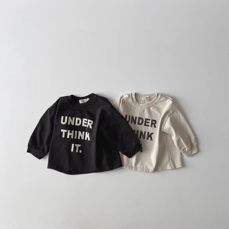 【BABY&KIDS】 INS風英字プリントラウンドネック長袖シャツSK060701