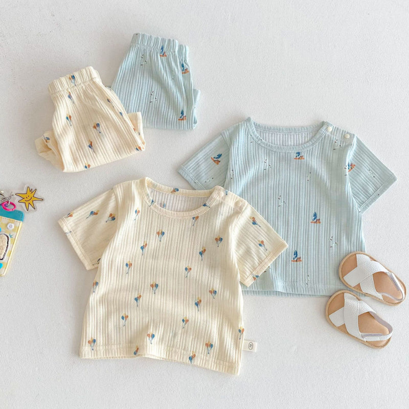 【BABY&KID】夏新作 風船柄半袖セットアップSK070208