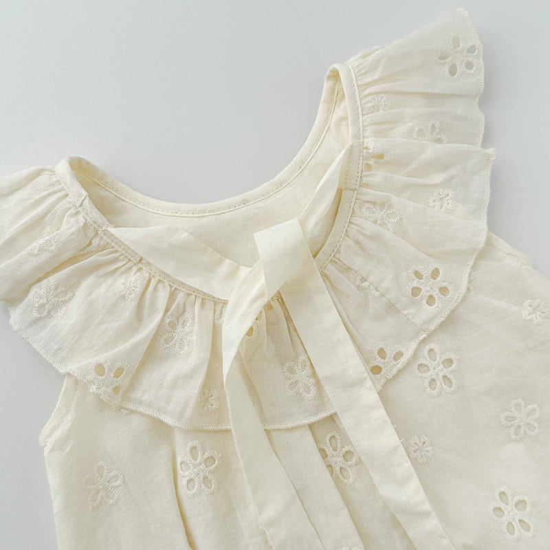 【BABY】夏新作 花刺繍ロンパースSK082509
