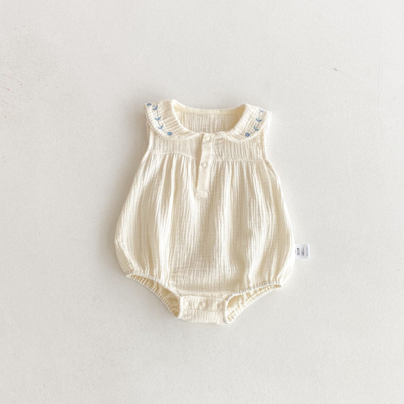 【BABY】夏新作 くま刺繍ロンパースSK092207