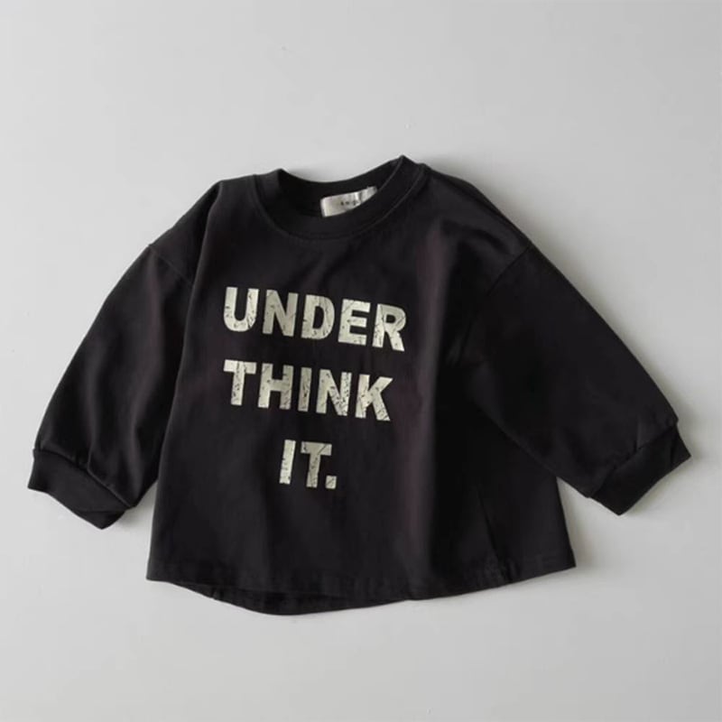【BABY&KIDS】 INS風英字プリントラウンドネック長袖シャツSK060701