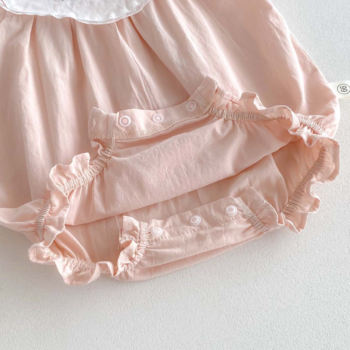 【BABY】夏新作 ピンク刺繍プリンセスロンパースSK062307