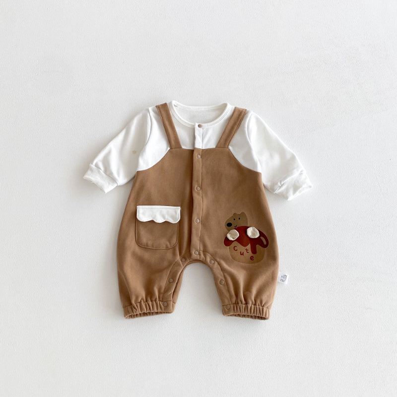 【BABY】フロントボタンキャラクターカバーオールSK100113