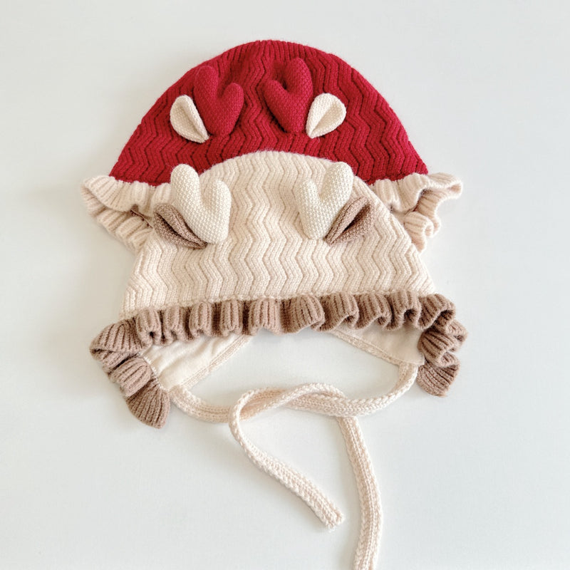 【HAT】波型トナカイ耳ニット帽子SK101610