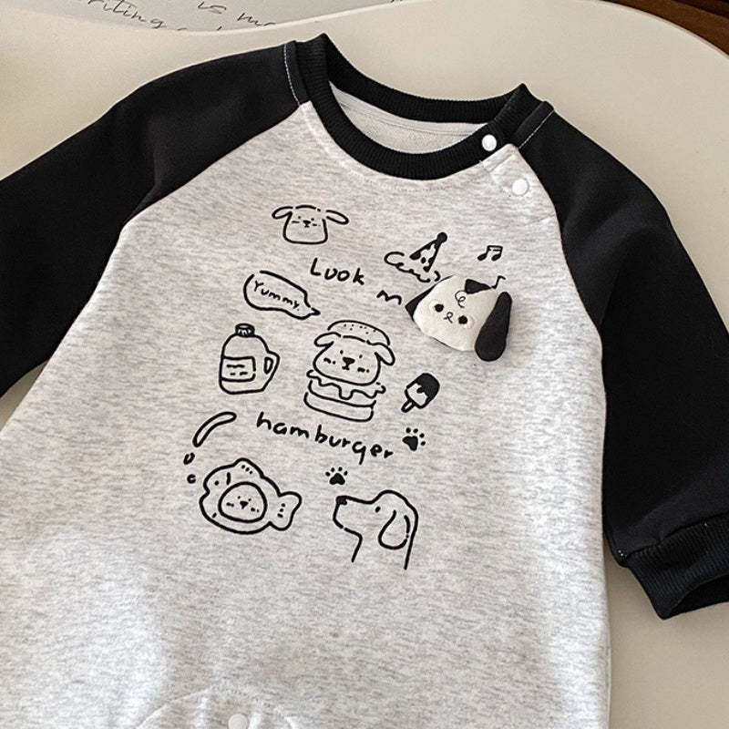 【BABY】ラグラン袖キャラクターカバーオールSK100437