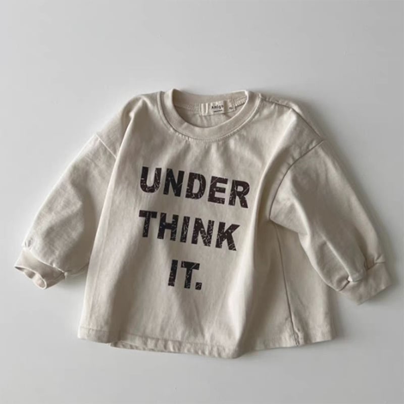 【BABY&KIDS】 INS風英字プリントラウンドネック長袖シャツSK060701