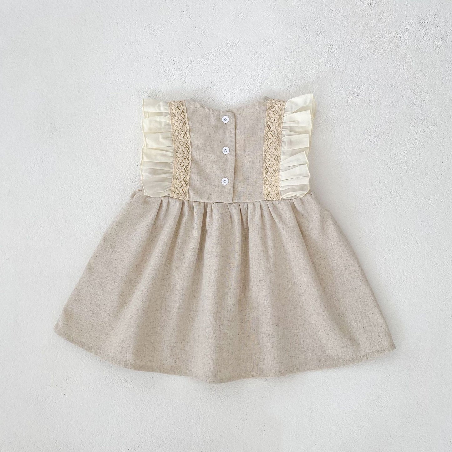 【BABY&KID】夏新作 フリルベージュワンピースSK061712