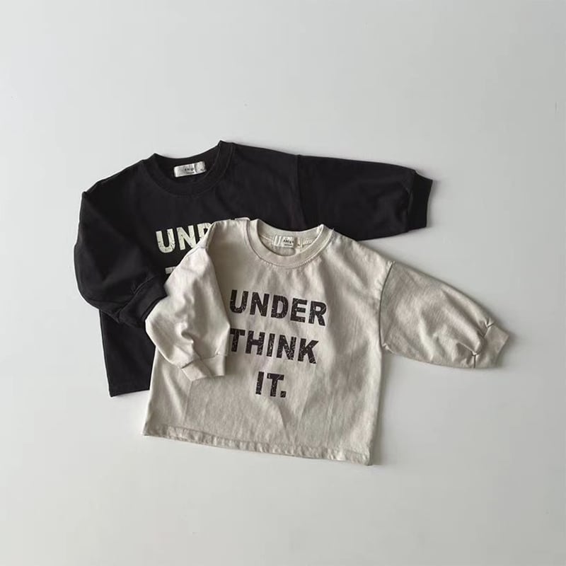 【BABY&KIDS】 INS風英字プリントラウンドネック長袖シャツSK060701