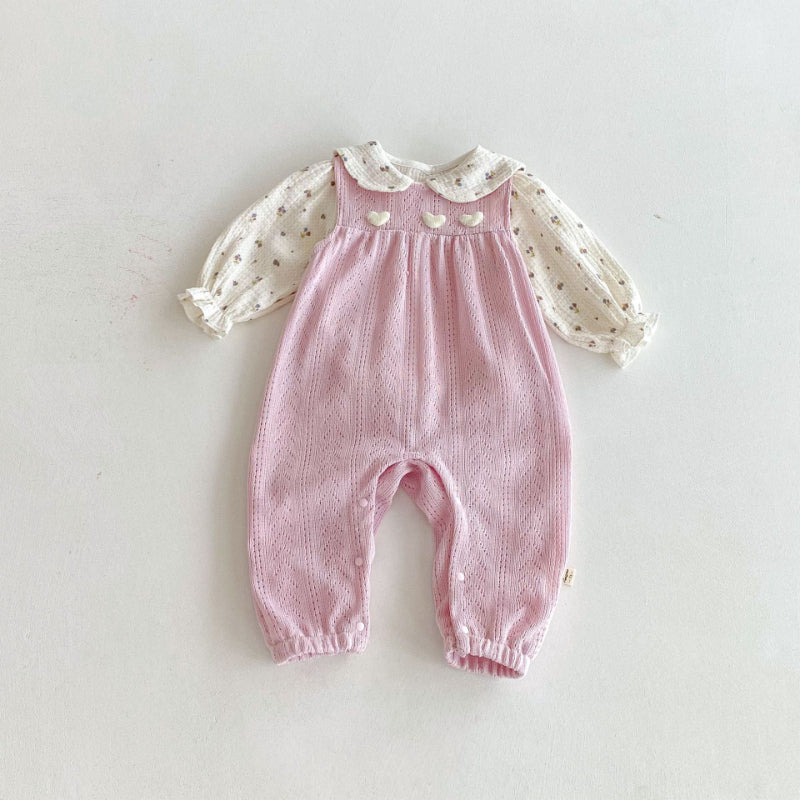 【BABY】ハートサロペット&花柄トップスSK092508
