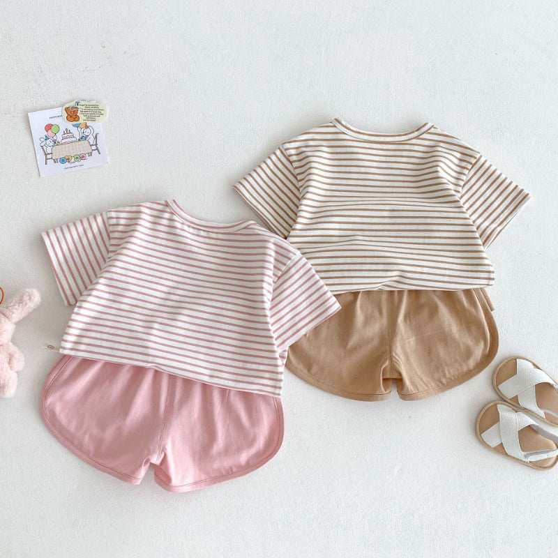 【BABY&KID】夏新作 Happy every dayボーダーセットアップSK070215