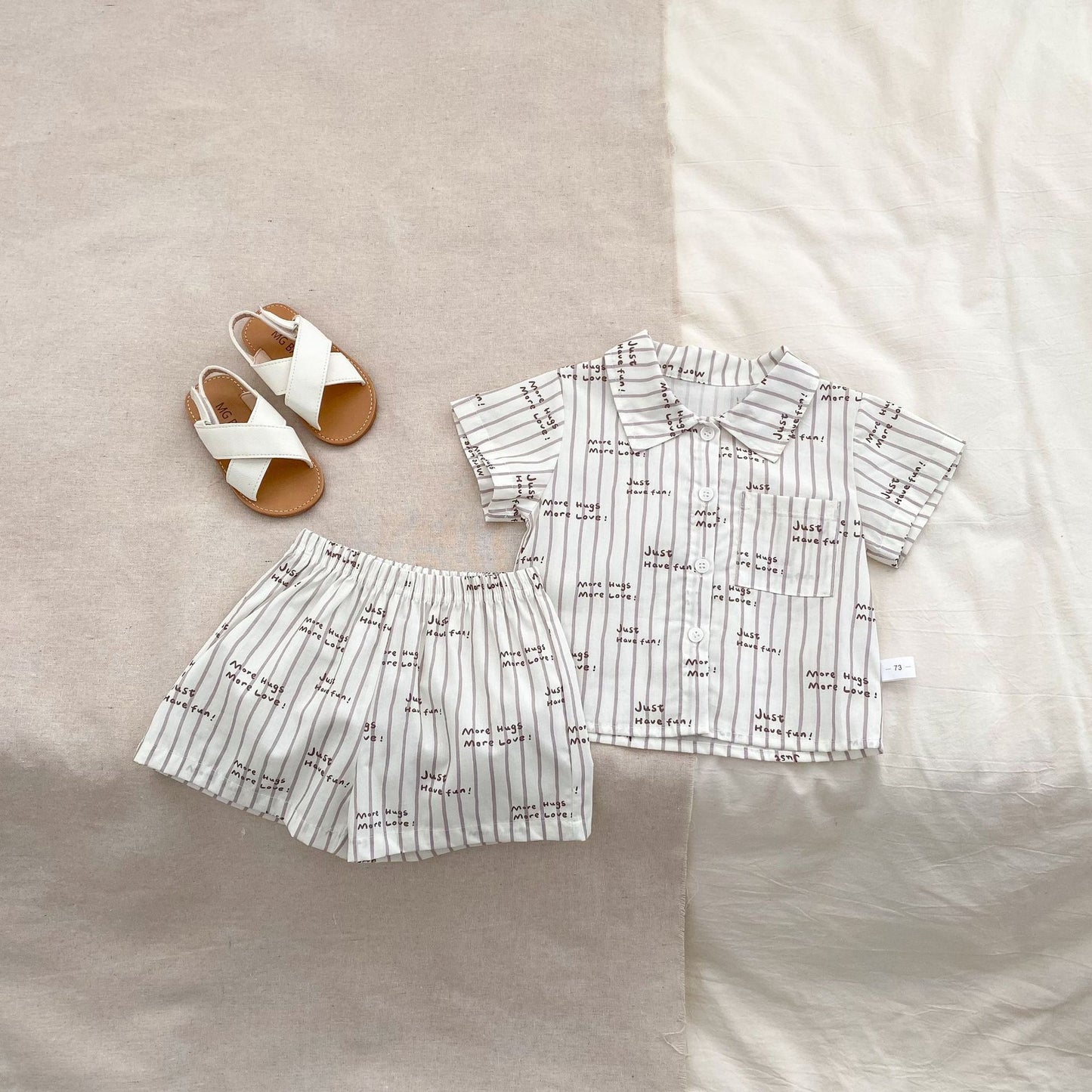 【BABY&KID】夏新作 ストライプ、ペット柄セットアップSK061804