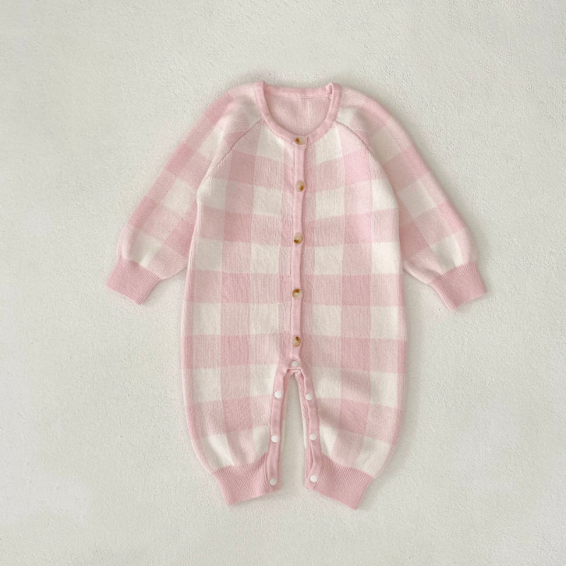 【BABY】チェックニットカバーオールSK100604