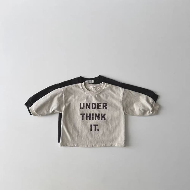 【BABY&KIDS】 INS風英字プリントラウンドネック長袖シャツSK060701