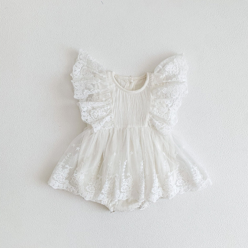 【BABY】夏新作 レース刺繍ロンパースワンピSK081703