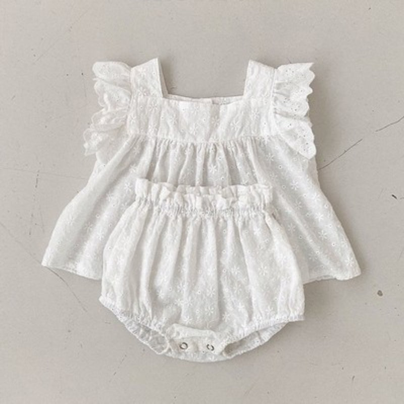 【BABY】夏新作 レースビスチェ&小飛袖セットアップSK072511