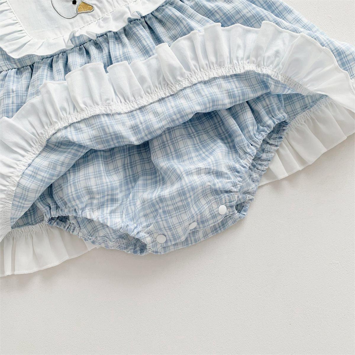 【BABY】夏新作 フリル付きハート柄ロンパースワンピースSK072603