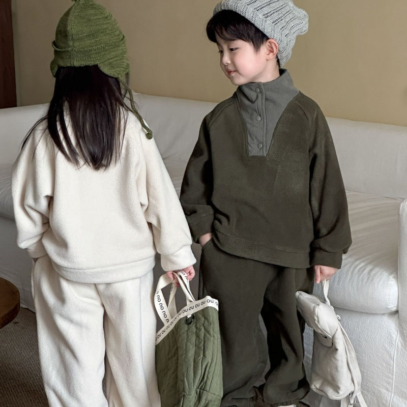 【BABY&KID】冬新作 裏起毛ハイネックセットアップSK102026