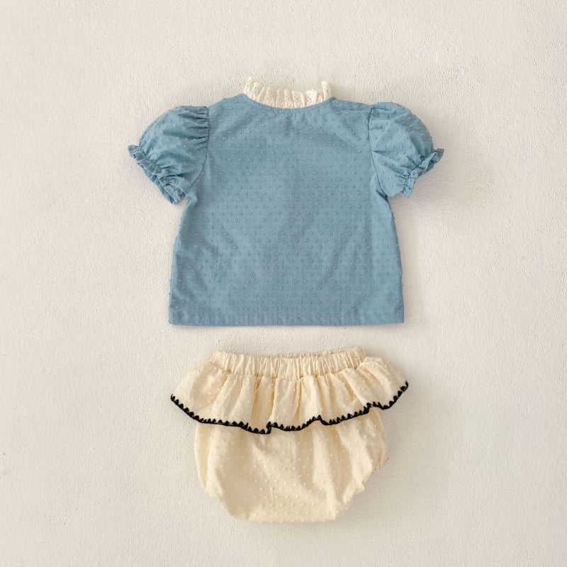 【BABY】夏新作 パフスリーブTシャツ&ショートパンツSK090319
