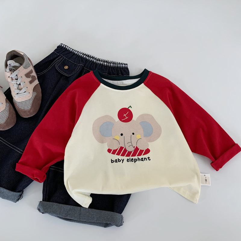 【BABY&KID】可愛い動物ラグラン袖TシャツSK100534