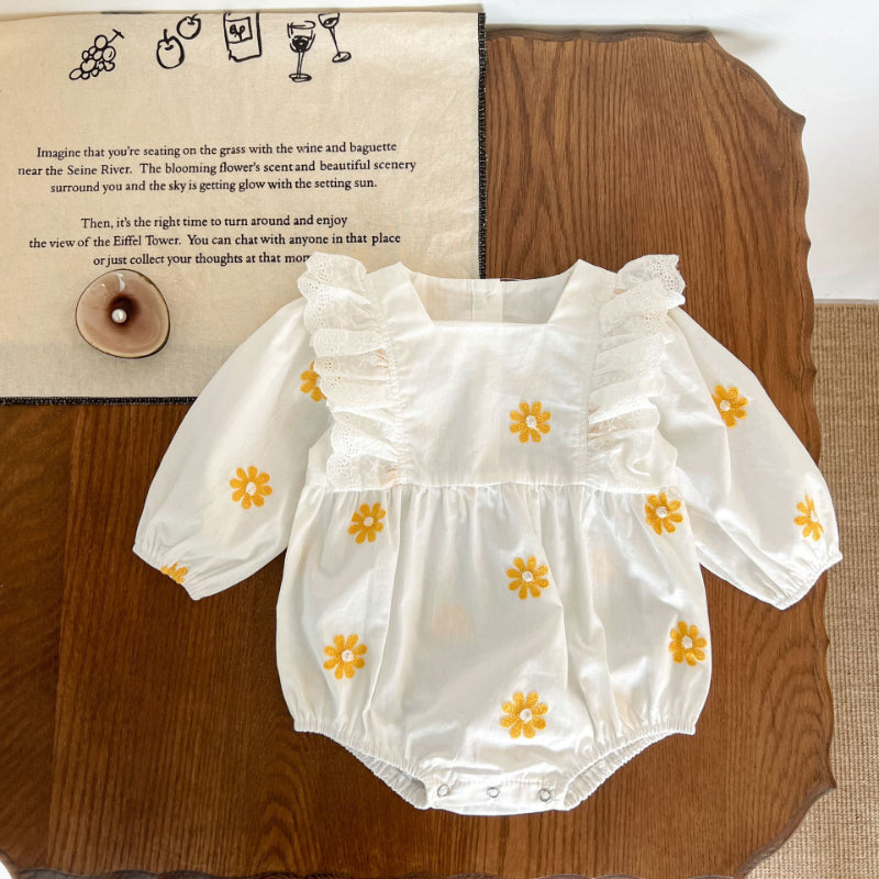 【BABY】デイジー刺繍ロンパースSK100108