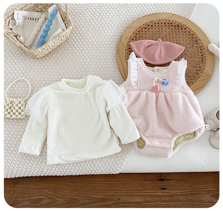 【BABY】チェリーデザインロンパースOR無地インナーシャツSK022209
