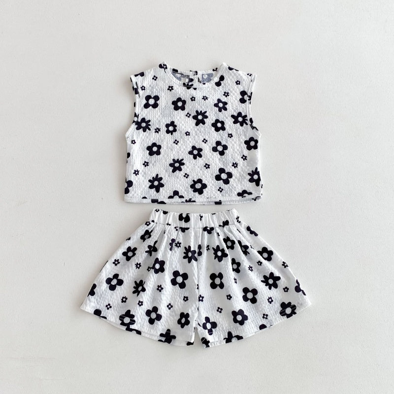 【BABY&KID】夏新作 フラワープリントセットアップSK080209