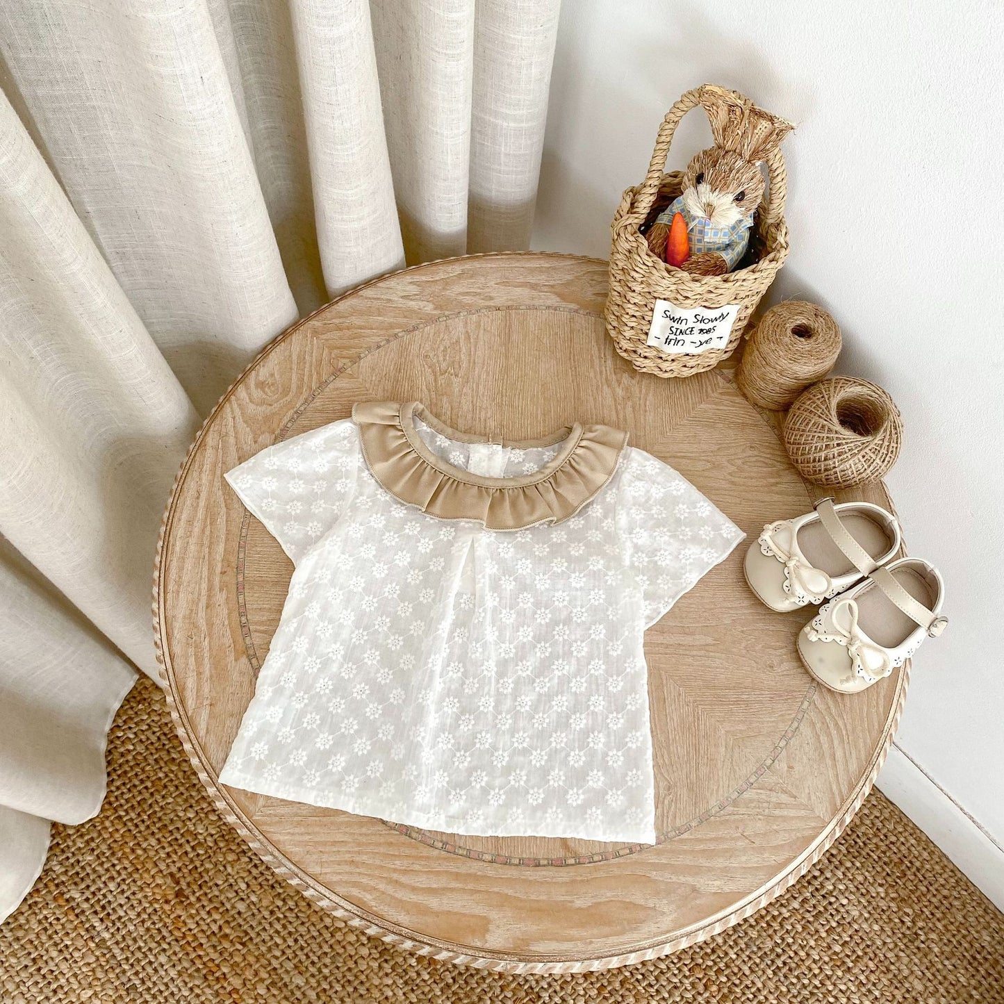 【3点セット】夏新作 フラワー刺繡Tシャツ&ブルマ&帽子SK061711