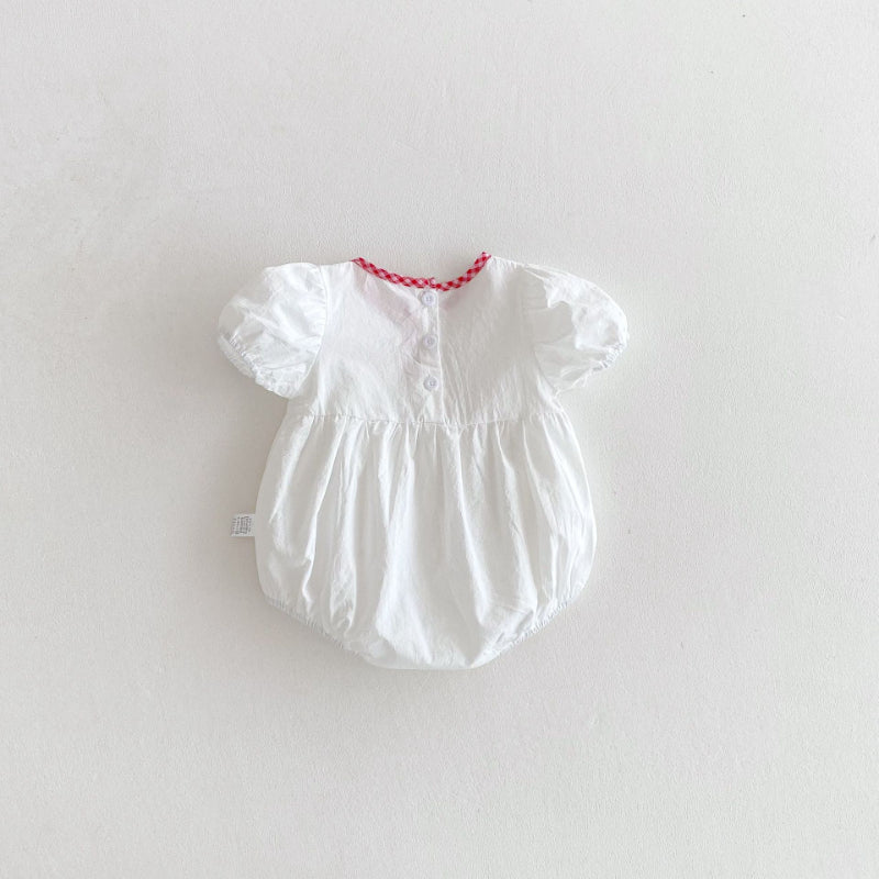 【BABY】夏新作 ハート透かしラウンドネックロンパースSK091922