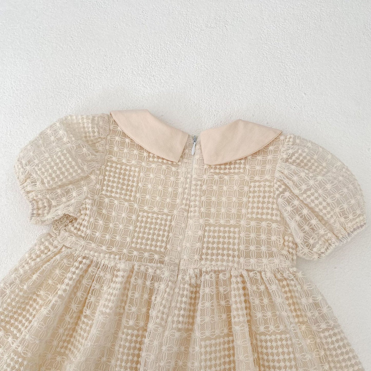 【BABY&KID】夏新作 パフスリーブ刺繡ワンピースSK063106
