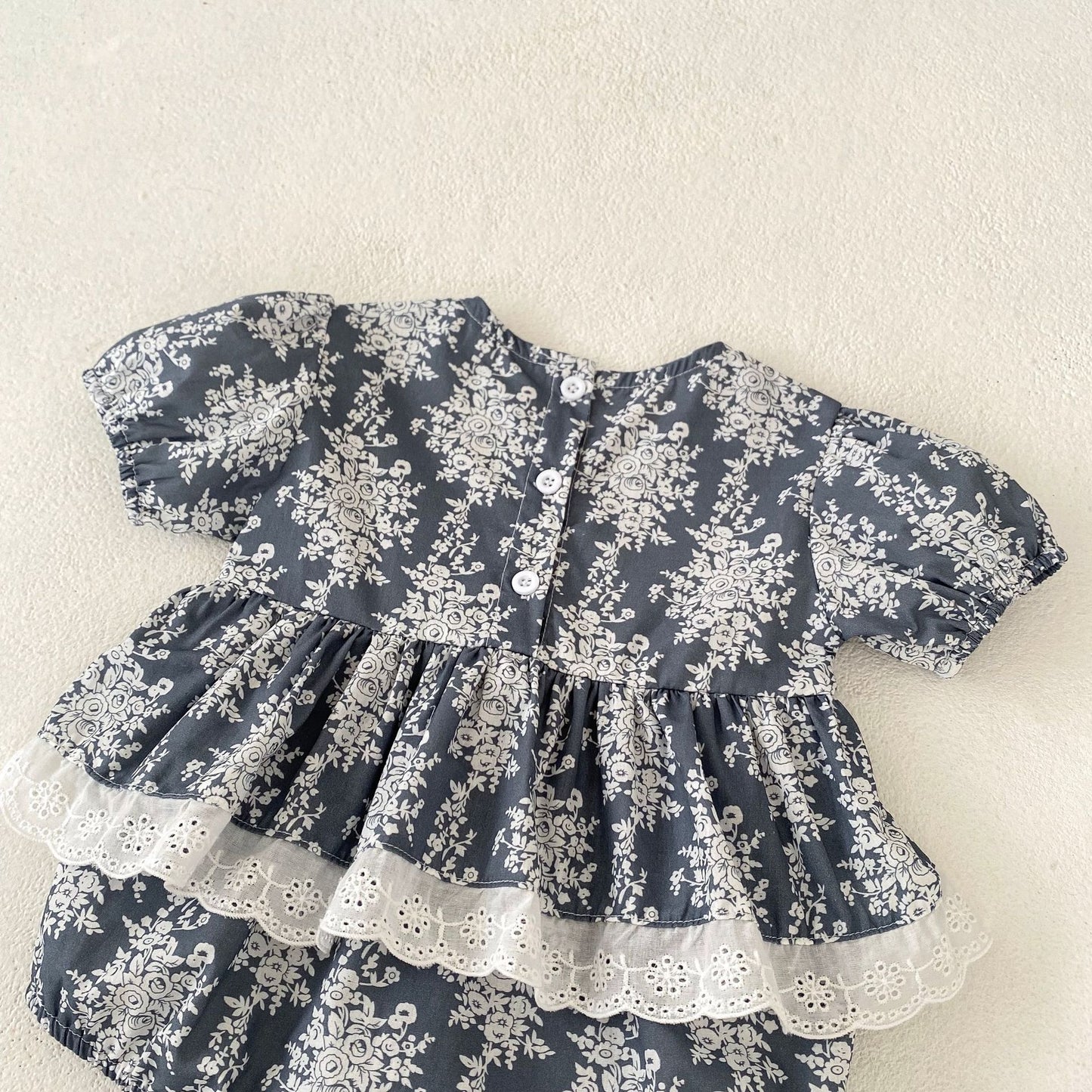 【BABY】夏新作 コットンフローラルレースロンパーSK0631015