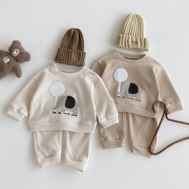 【BABY&KID】ぞうワッフルセットアップSK092717