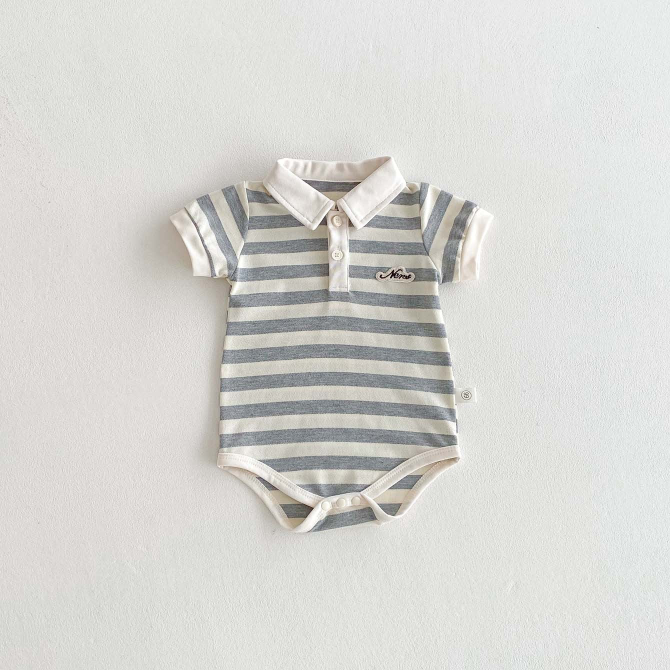 【BABY】夏新作 POLOボーダーロンパースSK082722