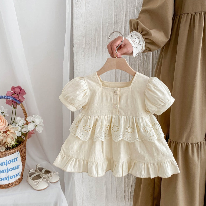 【BABY&KID】夏新作 刺繍花辺ワンピースSK071929