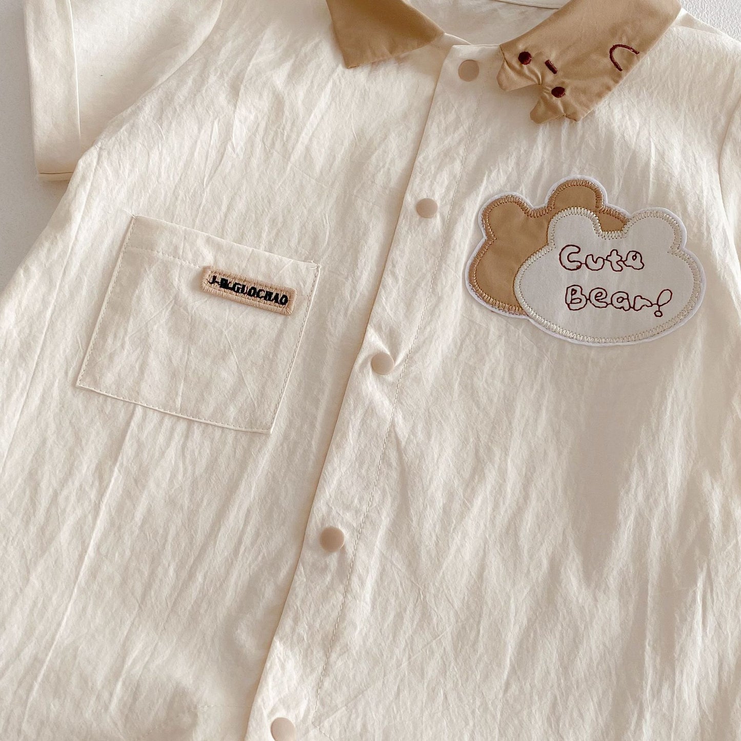 【BABY】夏新作 Cute bear刺繡ロンパースSK063102